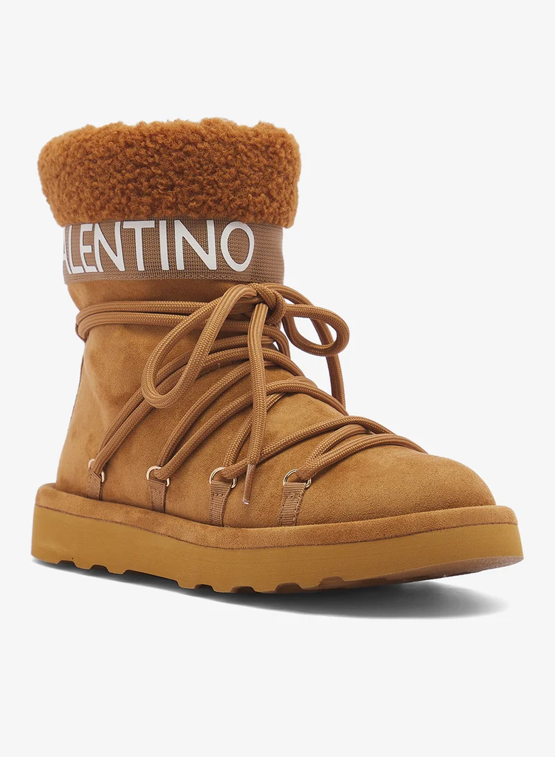 VALENTINO BY MARIO VALENTINO  Fur Detail Logo Ankle Snow Boots for Women | Best Price UAE
